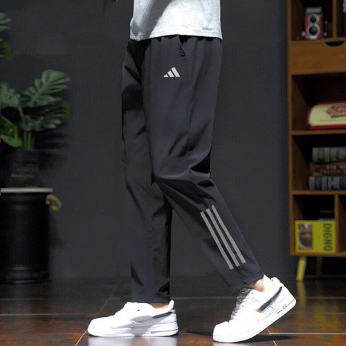 Adidas阿迪达斯2026夏季男款休闲速干凉感透气梭织运动长裤HF8985