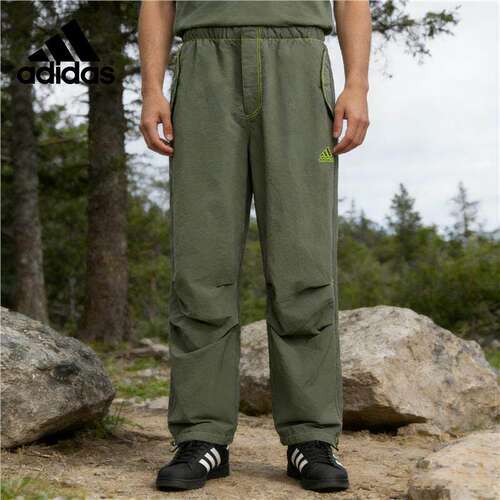 阿迪达斯正品休闲裤男士2025秋季款adidas运动梭织中腰长裤JD5416