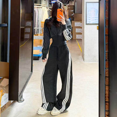 Adidas阿迪达斯正品女长裤三条纹运动香蕉裤百搭显瘦扭扭裤KX8912