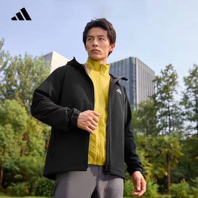ADIDAS阿迪达斯正品拒水防风休闲连帽夹克外套男女2026新款KF5222