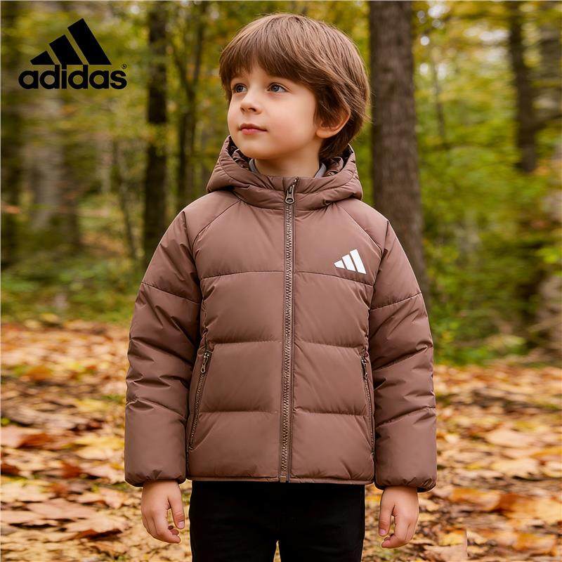 阿迪达斯正品大童羽绒服外套冬季adidas保暖蓬松连帽面包服KG5499