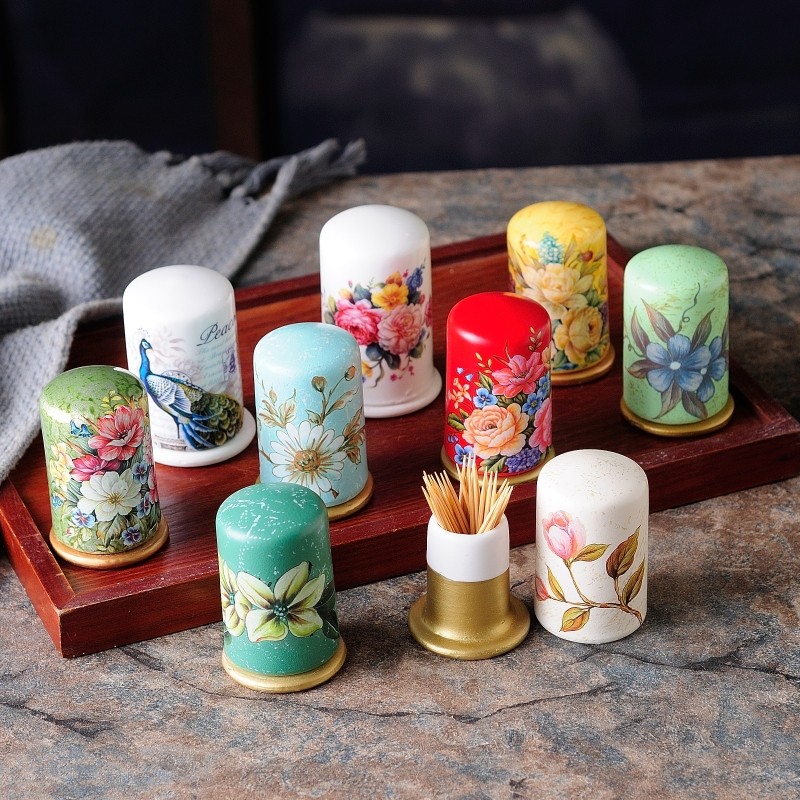 欧式牙签筒陶瓷牙签罐盒装饰品餐桌客厅现代创意奢华摆件包邮,收纳整理,牙签筒,淘宝优惠券,粉丝福利购,淘宝优惠卷
