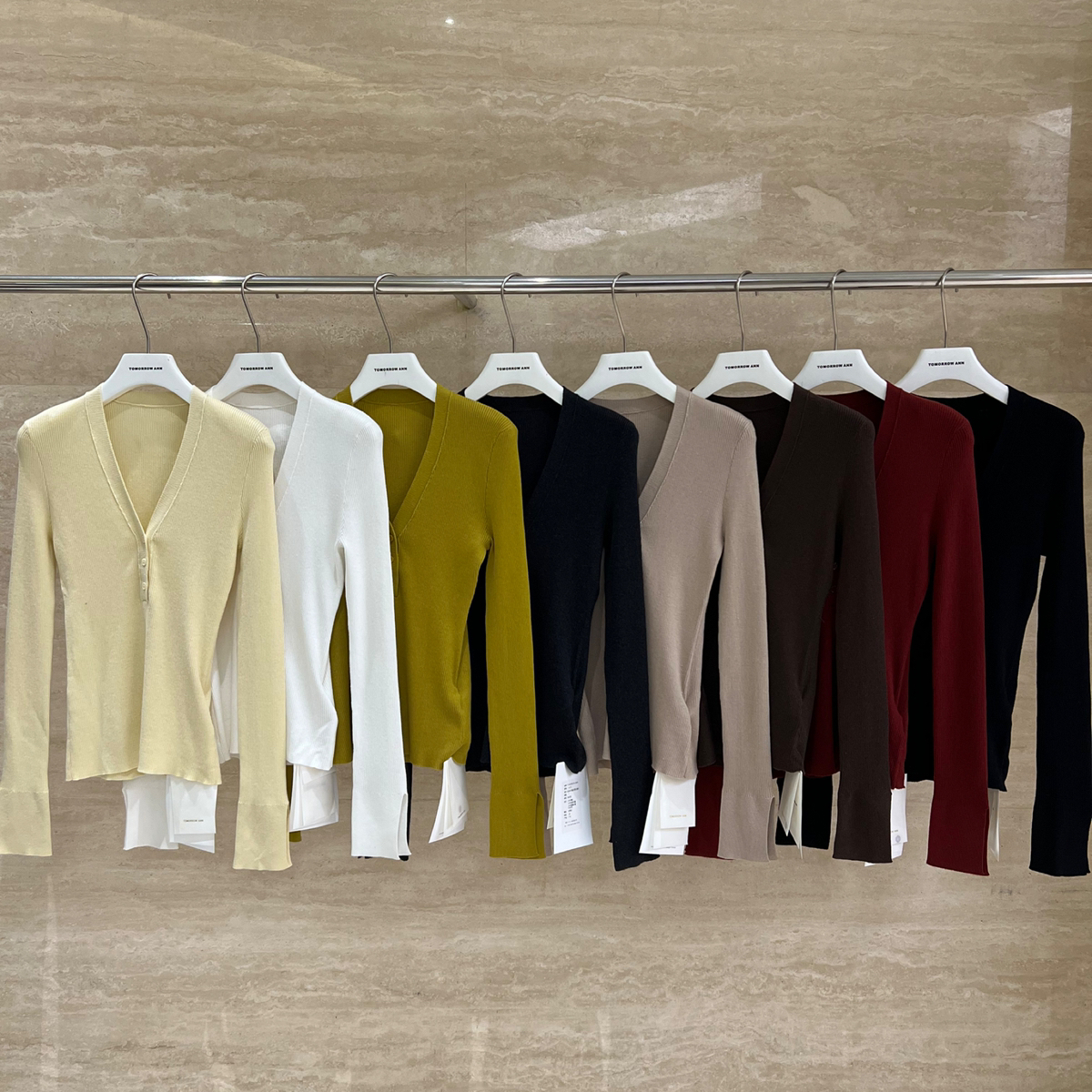 秋季纯色百搭V领上衣小衫