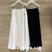 TOMORROW ANN-秋上新高腰压褶时尚极简百搭气质半身裙11967