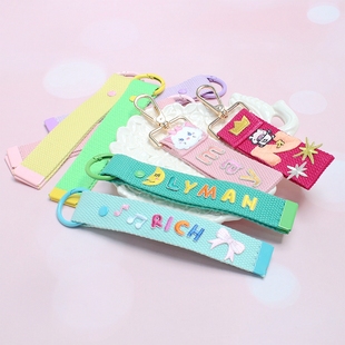 日本韩国流行DIY刺绣布贴织带行李箱牌挂带自制姓名牌书包挂