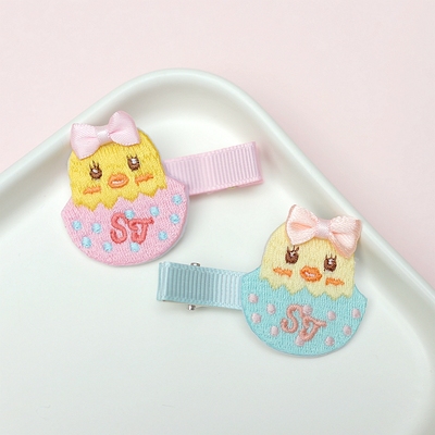 日本Shirley Temple同款可爱卡通蝴蝶结小鸡发夹边夹对夹ST发饰