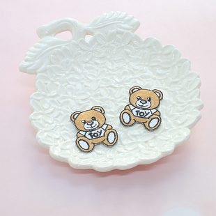 莫斯奇诺moschino卡通刺绣小熊布贴补洞补丁衣服贴徽章 BF11熨烫款