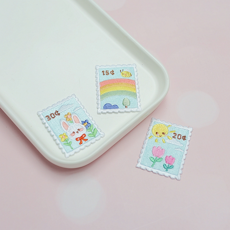 出口日本卡通邮票刺绣布贴