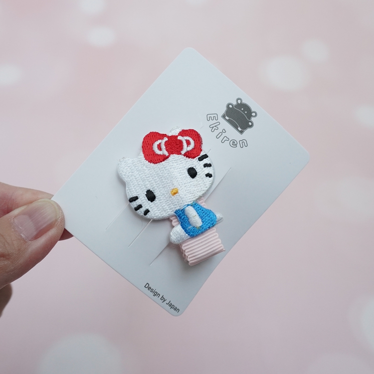 日本在售hello Kitty凯蒂猫卡通刺绣可爱小朋友发夹刘海夹鸭嘴夹