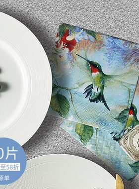 个性创意蝶古巴特素材25*25纸巾