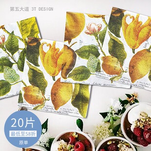 NL019餐巾纸创意时尚 印花彩色纸巾手帕纸面巾纸33果蔬a 圣诞新年款