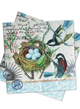 鸟巢图案餐巾纸家用面巾纸餐巾纸巾厨房用纸擦手纸餐巾纸25x25cm