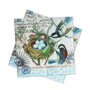 鸟巢图案餐巾纸家用面巾纸餐巾纸巾厨房用纸擦手纸餐巾纸25x25cm