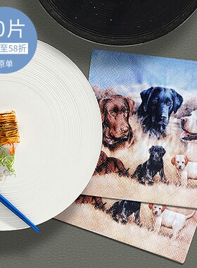 美式田园风格蝶古巴特餐巾纸印花手帕纸彩色纯木浆纸巾25*25 狗