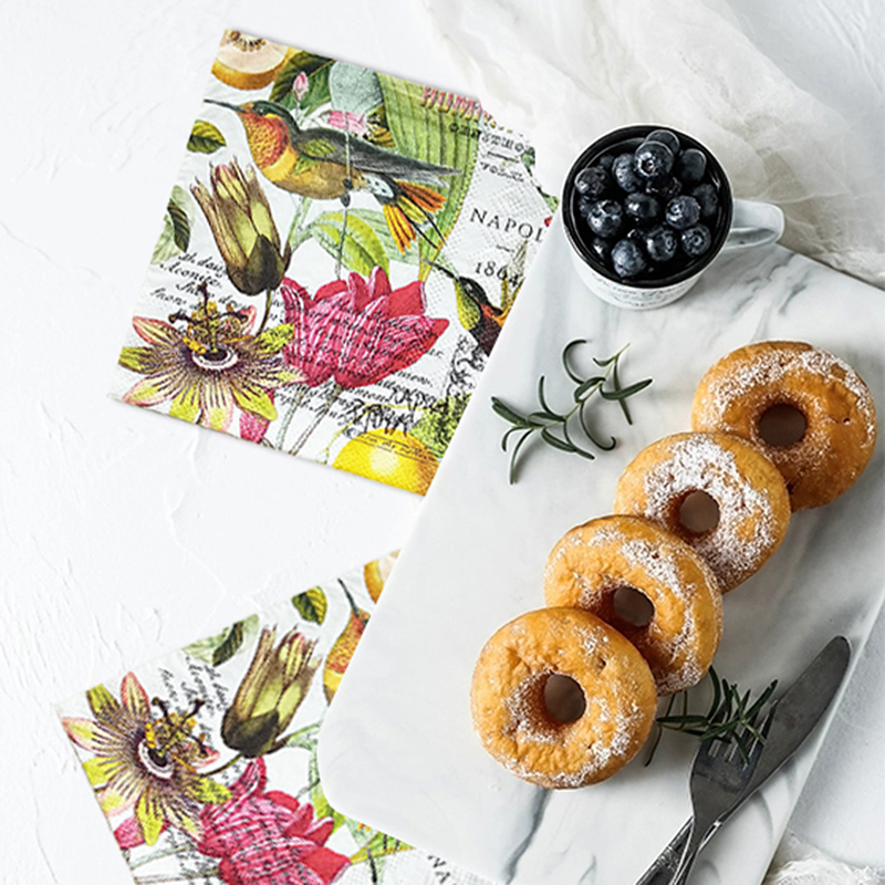 2层印花1包彩色餐巾纸