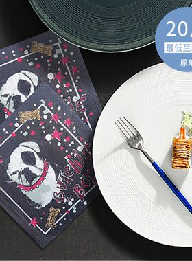 英国印花彩色一次性面巾纸