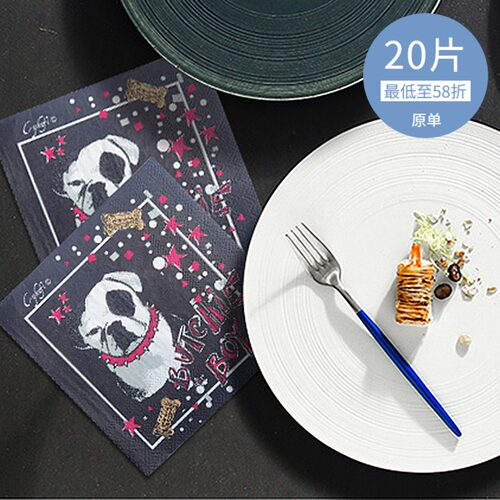 英国印花彩色一次性面巾纸
