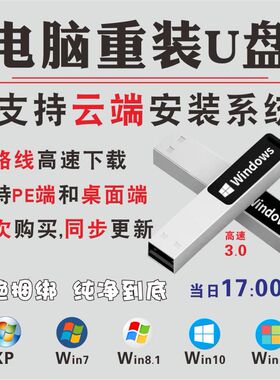 电脑系统重装U盘正版纯净版一键安装Win7/10/11云端双路线PE装机