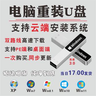 电脑系统重装U盘正版纯净版一键安装Win7/10/11云端双路线PE装机