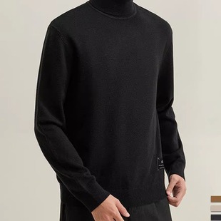 男生冬日穿搭毛衣男冬款 YGY男款 秋冬季 内搭打底衫 黑色高领针织衫