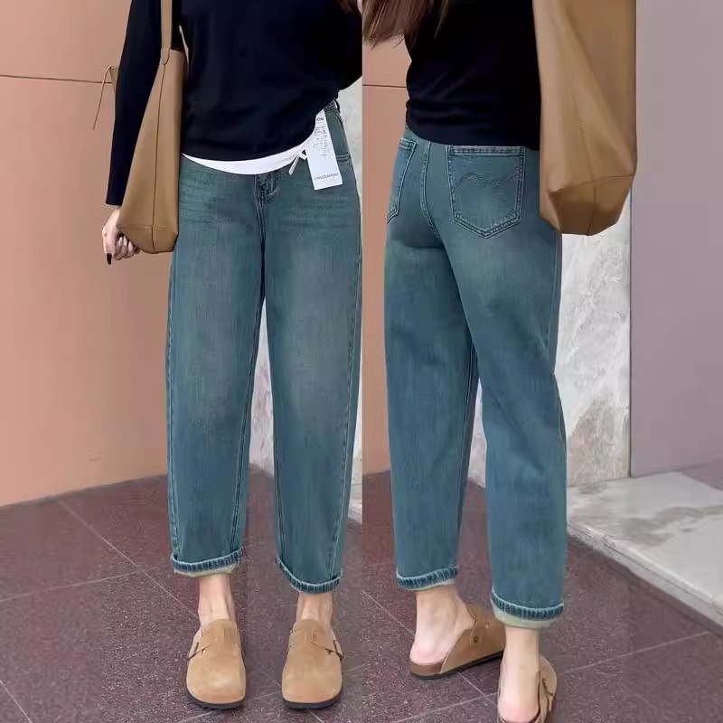 小个子哈伦牛仔裤高端老爹裤