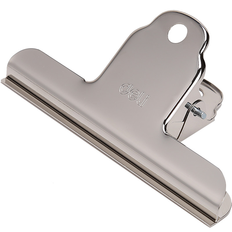 得力9532不锈钢铁夹子大中小号文件报夹山形铁票夹办公用品票据夹