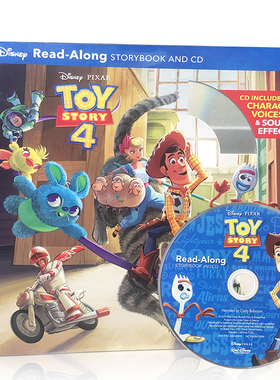 现货 独立阅读系列：玩具总动员4（配CD}奥斯卡获奖动画长片 英文原版 Toy Story 4 Read-Along Storybook 全彩绘本附CD 经典童话