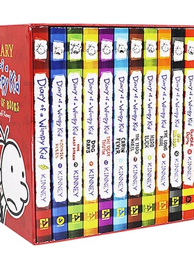小屁孩日记英文原版 Diary of a Wimpy Kid 小屁孩日记1-12册盒装 Jeff Kinney 儿童英语小说小学生课外读物幽默漫画章节书