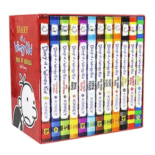 小屁孩日记英文原版 Diary of a Wimpy Kid 小屁孩日记1-12册盒装 Jeff Kinney 儿童英语小说小学生课外读物幽默漫画章节书