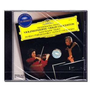 布鲁赫&门德尔松小提琴协奏曲CD 卡拉扬&穆特CD唱片 碟片