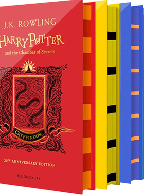 Harry Potter 哈利波特与密室20周年纪念版 精装学院版4册 英文原版小说 斯莱特林格兰芬多赫奇帕奇劳文克劳 哈利波特