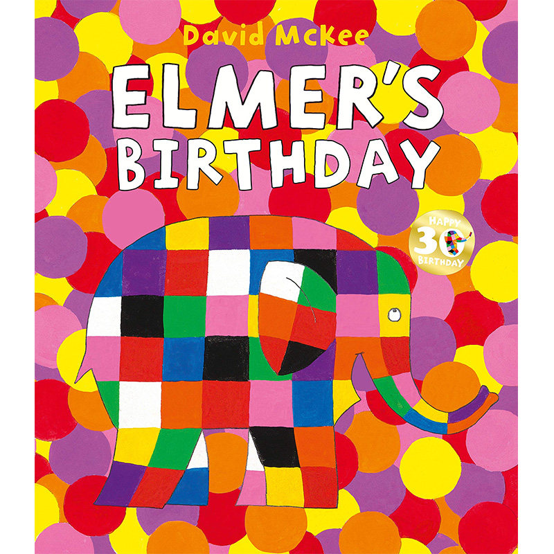 艾尔玛的生日 英文原版 elmer's birthday david mckee 0-3岁儿童英文启蒙绘本故事书脑力开发绘本 纯全英文正版英语书籍