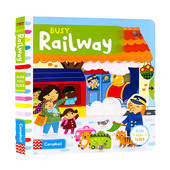 火车站英文绘本busy 纯全英文正版 books railway 忙碌 机关操作纸板书进口英语书籍 busy 幼儿趣味知识玩具书英文版 英语书籍