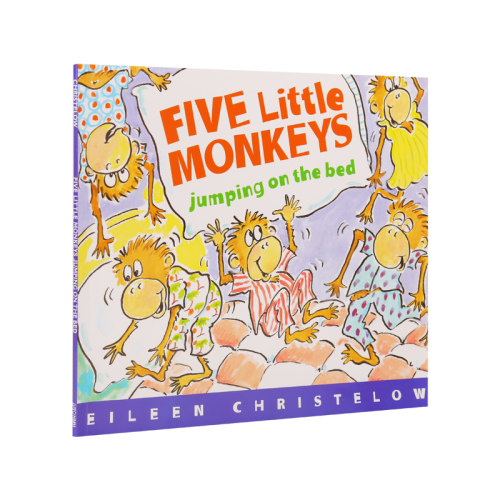 英文绘本 Five little monkeys jumping on the bed 五只小猴子在床上蹦蹦跳 原版进口英文绘本 廖彩杏书单 纯全英文正版英语书籍