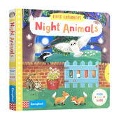 正版 小小探索家系列夜行动物英文绘本first 原著英语书籍 animals幼儿知识动物探索启蒙儿童英语纸板书 纯全英文版 explorers night