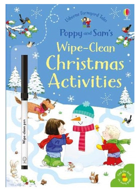 poppy & sams wipe clean christmas activi 波比和山姆的圣诞活动 英文原版进口书 纯全英文版正版原著进口原版英语书籍