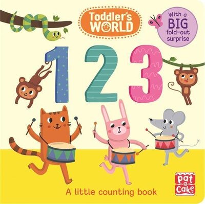 Toddler's World: 123: A little counting board book with a fold-out surprise 纸板书 英文原版绘本 纯全英文正版英语书籍