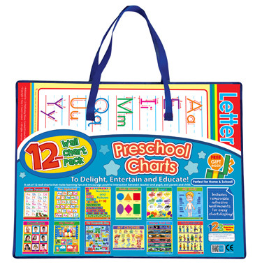 【中图进口】形状/颜色 数字/职业12-Wall Chart Packs:Preschool Charts英语学习挂图套装12张：学前知识 中图上海广州深圳正版书