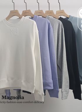 2025年秋冬经典发泡字母时尚简约休闲运动纯棉圆领套头卫衣上衣