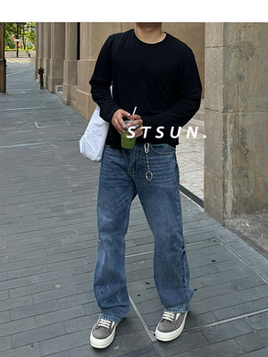 STS莱赛尔冰蓝舒适小微喇牛仔裤