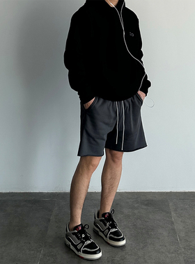 【STS】Inout Shorts正反拼接毛边针织百搭5分运动短裤 cleanfit