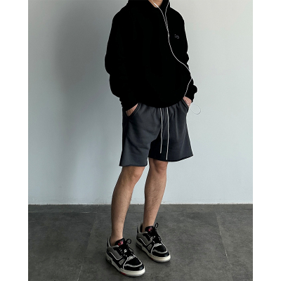 STS三色毛边正反拼接5分短裤