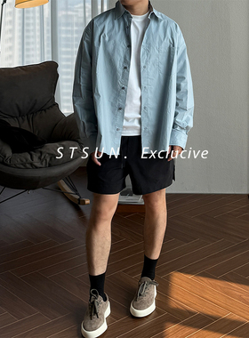 【STS】Rollin Shirts全棉水洗廓形松弛感 基础极简纯色衬衫男