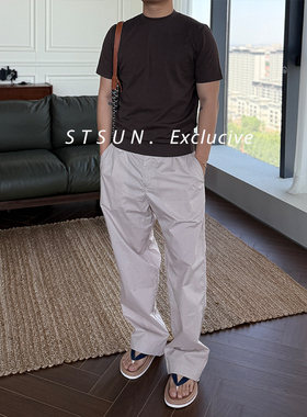 【STS】Light Pants春夏极简轻薄奢感柔软百搭水洗全棉基础长裤