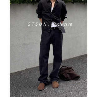 Jeans水洗黑灰色直筒row风优雅静奢百搭牛仔裤 Rurt 男 STS