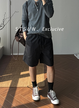 【STS】Lowie Shorts春夏奢感弧线下摆宽松舒适全棉row风短裤男