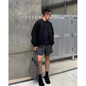 短宽慵懒无领夹克外套 Jacket空气层茧形拼接廓形 STS Lanvi