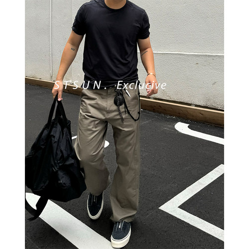 STS弧形切割线微喇休闲裤