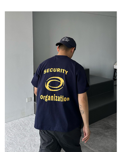 【STS】Guard Tee“安保组织”做旧印花复古宽松运动标语短袖T男