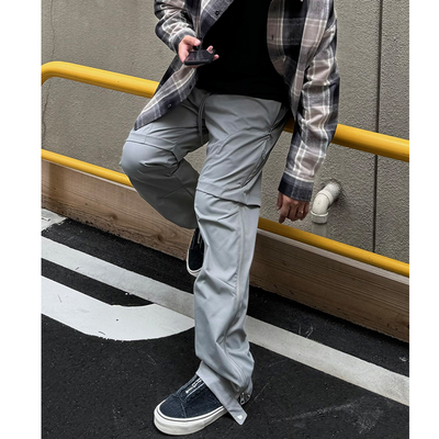 STS立体活褶压胶拉链运动长裤